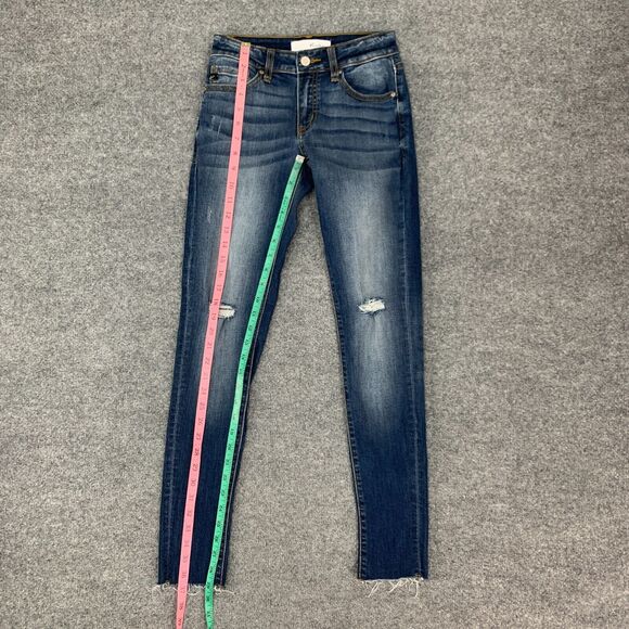 KanCan Jeans Womens 1/24 Denim Skinny Distressed Low Rise Ankle Stretch Pants - Picture 7 of 12